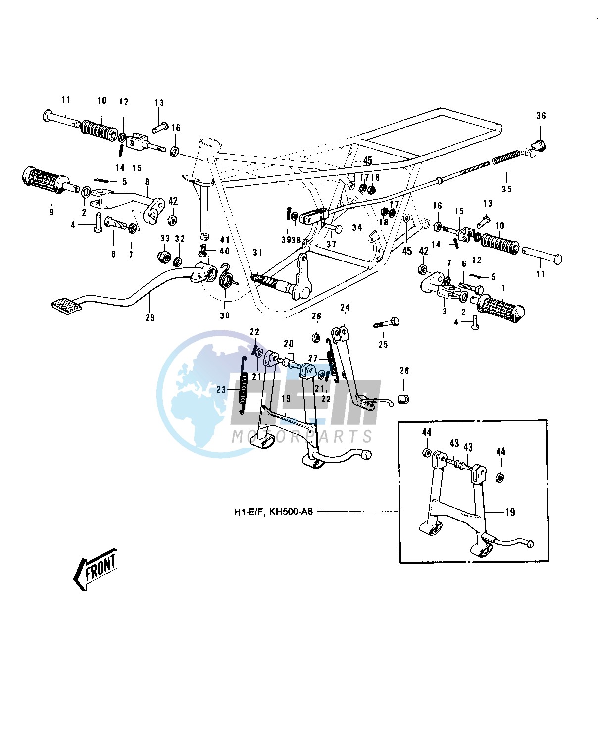 FOOTRESTS_STANDS_BRAKE PEDAL -- 73-75 D_E_F & 76 A8- -