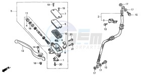 CB500 drawing FR. BRAKE MASTER CYLINDER (1)