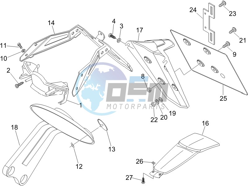 Rear cover - Splash guard