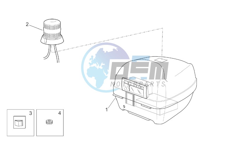 Rear headlight - Top box