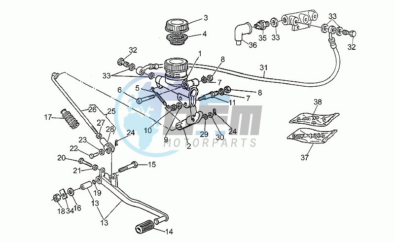 Rear master cylinder