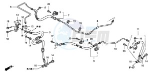 FJS600D 400 SILVER WING drawing REAR BRAKE PIPE (FJS400D/FJS600D)