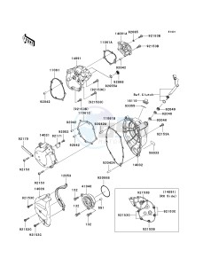 ZX 1000 D [NINJA ZX-10R] (D6F-D7FA) D7FA drawing ENGINE COVER-- S- -