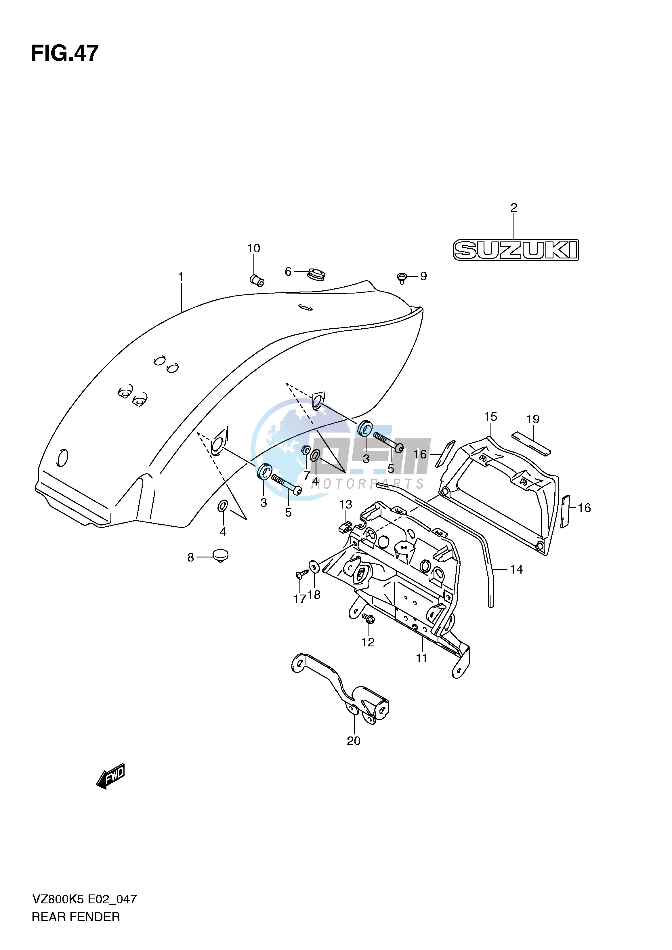 REAR FENDER (VZ800)