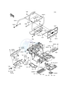 MULE 610 4x4 KAF400AGF EU drawing Guards/Cab Frame