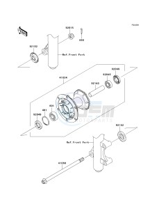 KLX 140 A [KLX140] (A8F-A9FA) A9F drawing FRONT HUB