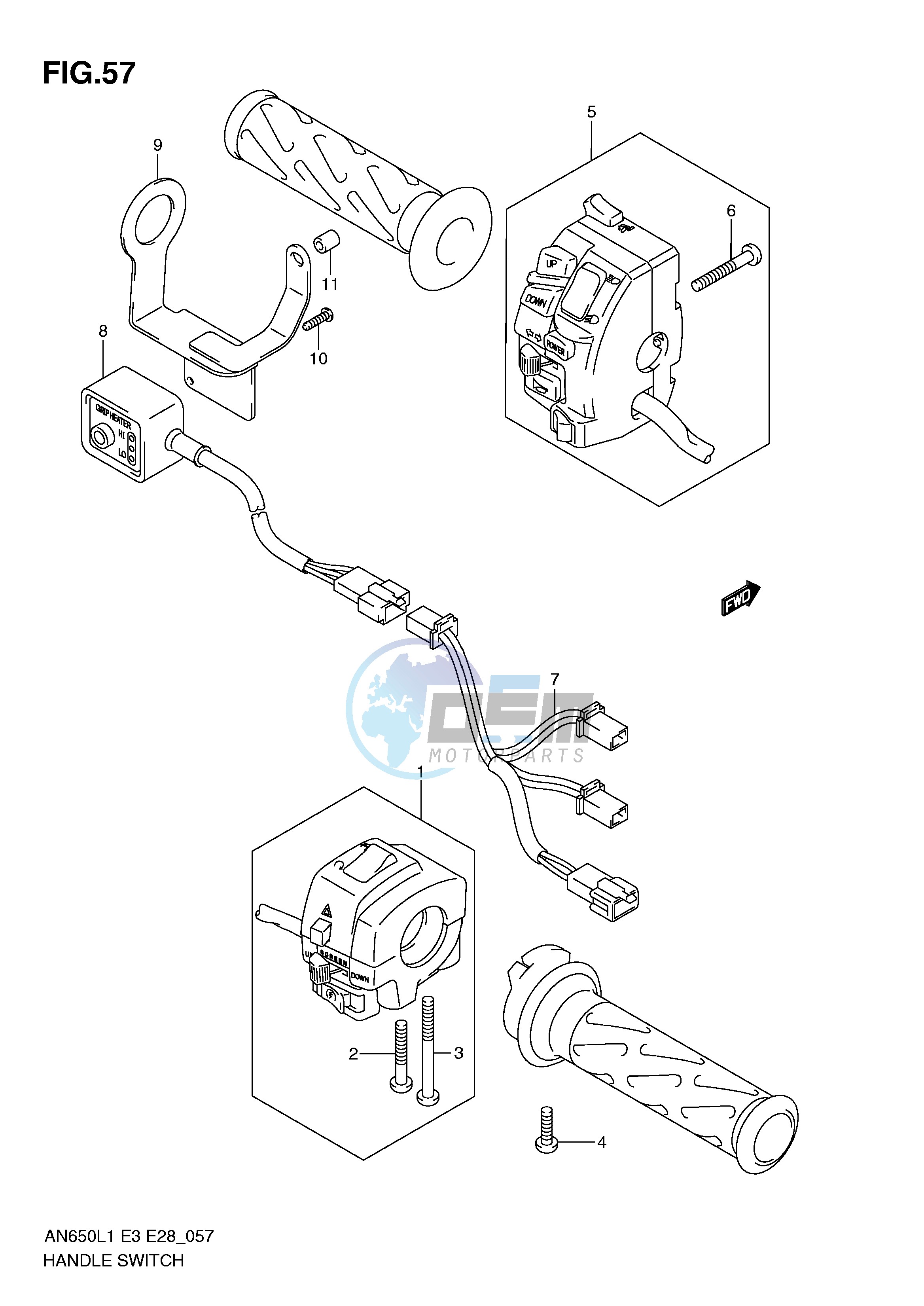 HANDLE SWITCH (AN650AL1 E28)