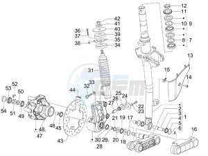 S 50 2T UK drawing Fork - steering tube - Steering bearing unit