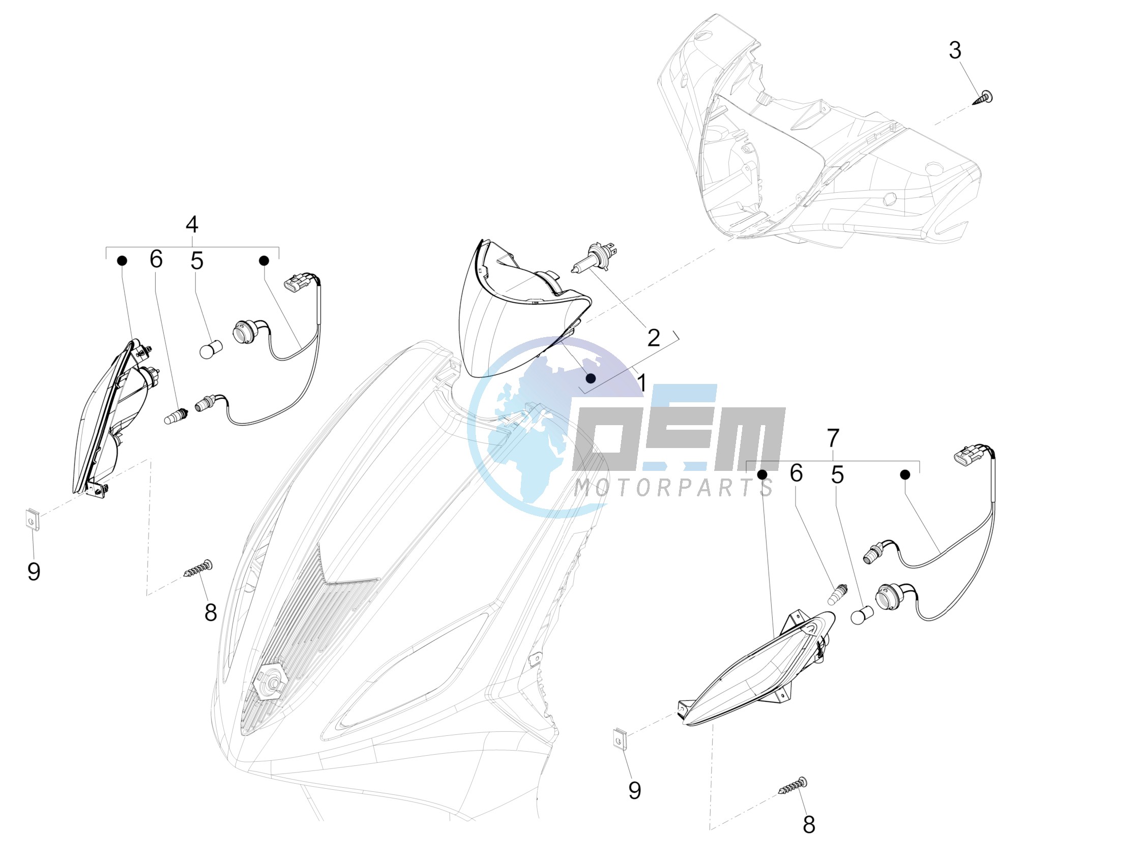 Front headlamps - Turn signal lamps