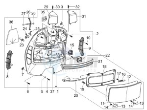 GTV 125 4T Navy (Euro 3) drawing Front glovebox - Knee-guard panel