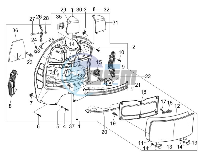 Front glovebox - Knee-guard panel