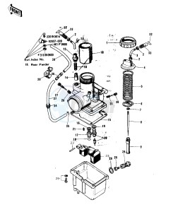 F9 A (-A) 350 drawing CARBURETOR -- 72-73 F9_F9-A 350- -