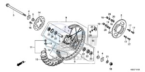 CRF150RD CRF150R Europe Direct - (ED) drawing REAR WHEEL