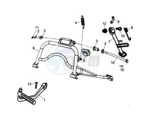 CELLO ALLO 125 drawing CENTRAL STAND -SIDE STAND- KICKSTARTER PEDAL