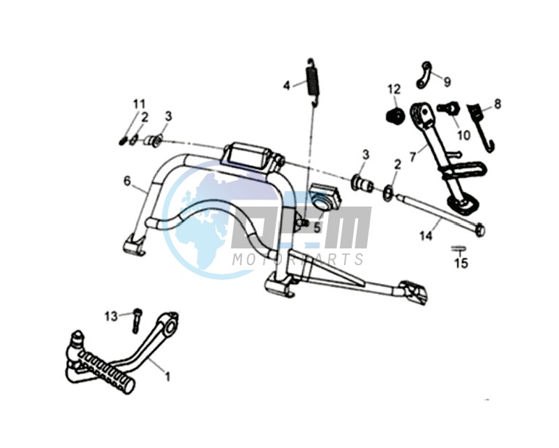 CENTRAL STAND -SIDE STAND- KICKSTARTER PEDAL