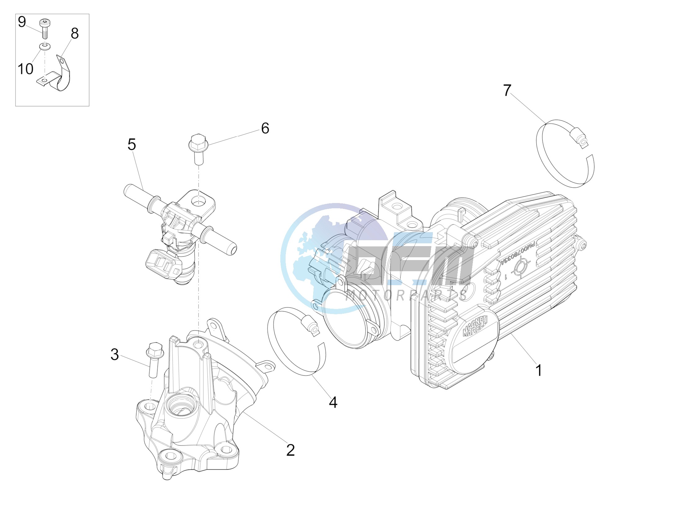 Throttle body - Injector - Union pipe