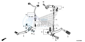 CBR500RF CBR500R UK - (E) drawing PEDAL