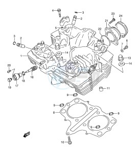 GS500 (E2) drawing CYLINDER HEAD