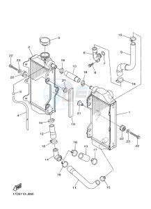 YZ250F (17D9 17DA 17DB 17DC) drawing RADIATOR & HOSE