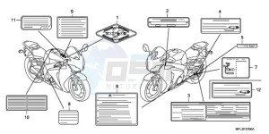 CBR1000RA9 UK - (E / ABS MME) drawing CAUTION LABEL (1)