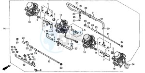 CB600F2 HORNET S drawing CARBURETOR (ASSY.)