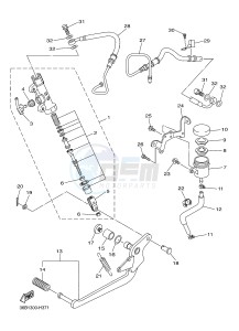 XJ6FA 600 DIVERSION F (ABS) (1DGA 1DGB) drawing REAR MASTER CYLINDER