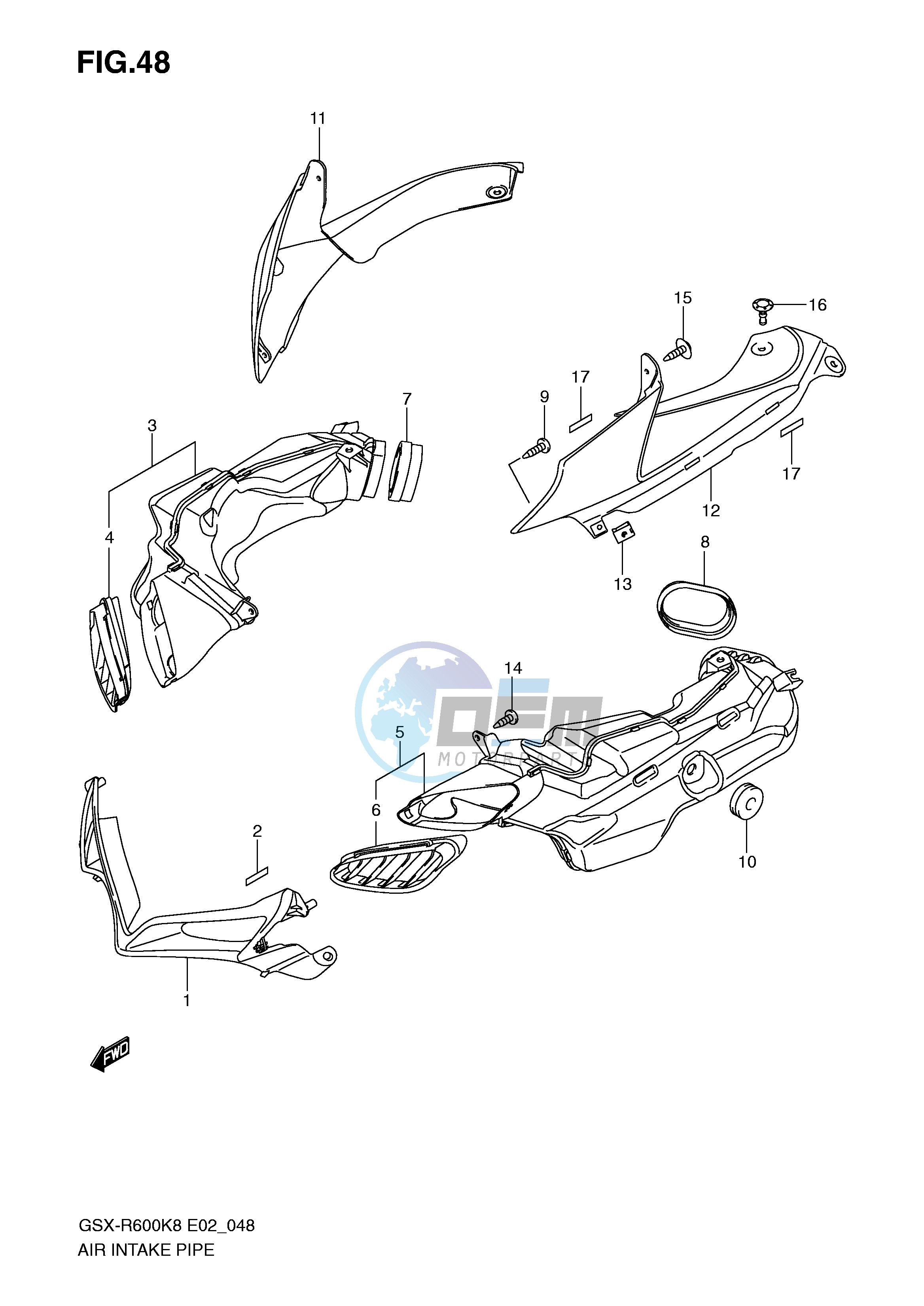 AIR INTAKE PIPE (MODEL K8)