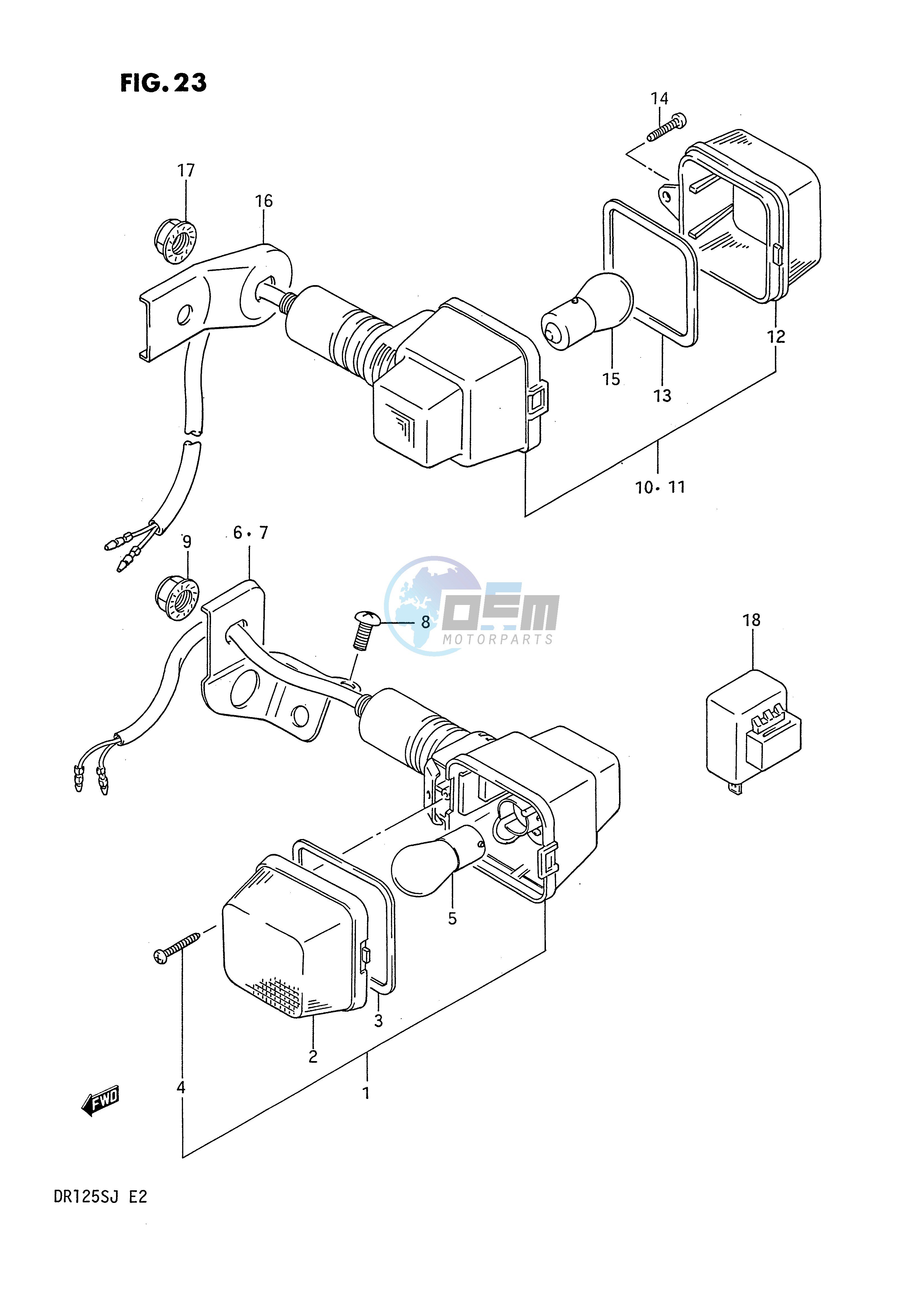 TURN SIGNAL LAMP (E1, E24, E4 ~F.NO.106478)