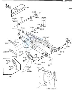 KDX 200 C [KDX200] (C1-C3) [KDX200] drawing SWINGARM