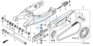 CB600FA39 UK - (E / ABS MKH ST) drawing SWINGARM