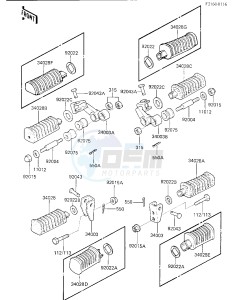 KZ 750 K [LTD BELT] (K1-K2 K2 CAN ONLY) [LTD BELT] drawing FOOTRESTS