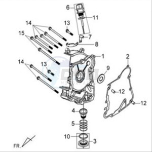 X'PRO 125 drawing CRANKCASE RIGHT / START MOTOR