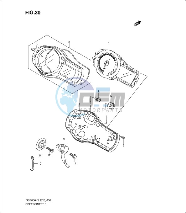 SPEEDOMETER (GSF650SK9/SUK9/SL0/SUL0)