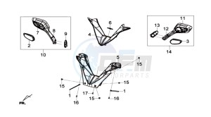 JOYMAX 125 I ABS drawing UP HANDLE COVER - R-L MIRROR SET