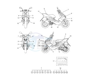 YQ AEROX 50 drawing GRAPHIC 1BX8 50TH