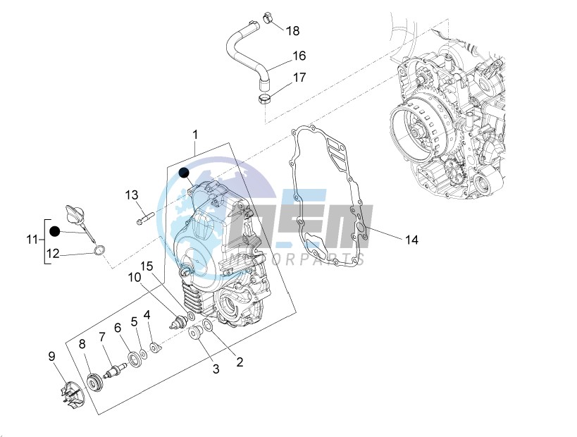 Flywheel magneto cover - Oil filter