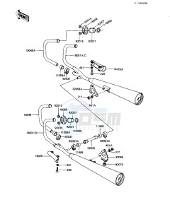 KZ 550 C [LTD] (C3-C4) [LTD] drawing MUFFLERS -- 82-83 C3_C4- -