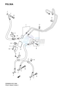 GSR600 (E2) drawing FRONT BRAKE HOSE (GSR600AK7 UAK7 AK8 UAK8 AK9 UAK9 AL0 UAL0)