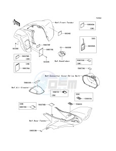 KSV 700 A [KFX700 AND V FORCE] (A1-A2) [KFX700 AND V FORCE] drawing LABELS-- KSV700-A2- -