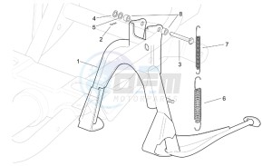 SR 125-150 drawing Central stand