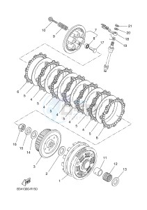 MTM690-U MTM-690-U XSR700 (B345 B345) drawing CLUTCH