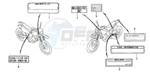 XR400R drawing CAUTION LABEL