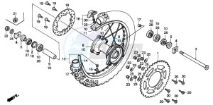 CR250R drawing REAR WHEEL