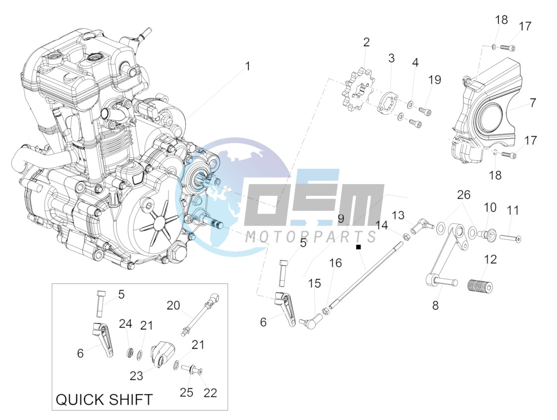 Engine-Completing part-Lever