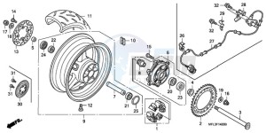 CBR1000RA9 UK - (E / ABS MKH MME) drawing REAR WHEEL