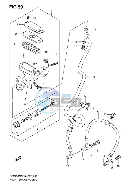 FRONT BRAKE HOSE (GSX1300BKK8/U2K8/K9/UFK9/L0/UFL0)