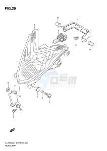 LT-Z400 (E28-E33) drawing HEADLAMP (LT-Z400ZL1 E33)