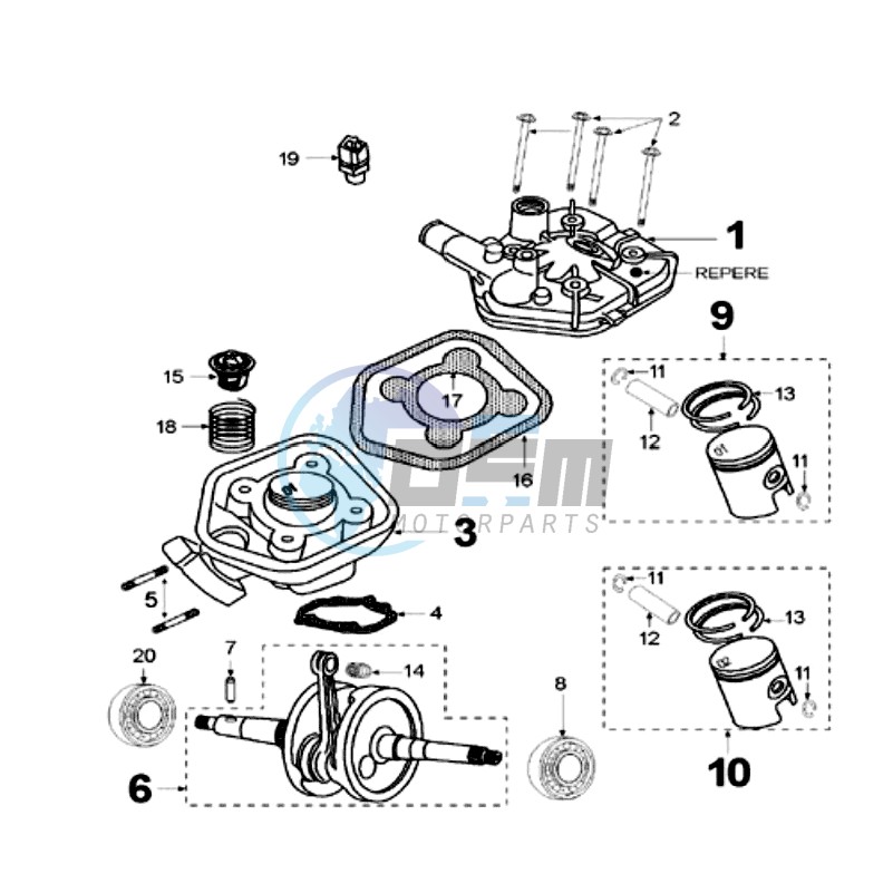 CRANKSHAFT AND CYLINDER PULSAIR