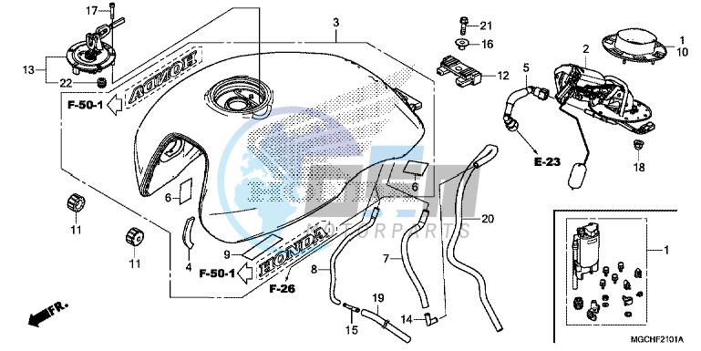 FUEL TANK/ FUEL PUMP (CB1100CA/ CAD/ NA/ NAD)