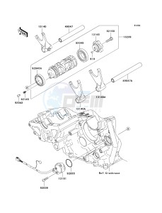 ZX 1000 C [NINJA ZX-10R] (C2) C2 drawing GEAR CHANGE DRUM_SHIFT FORK-- S- -